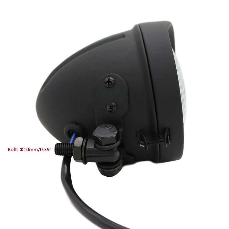 FATECIM 4.5" Motorcycle Headlight Aluminum Visor Bullet Black Head Light Lamp for Harley Sportster XL Dyna Softail Bobber - Image 2